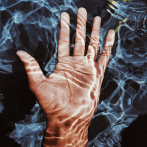 Image of a hand underwater