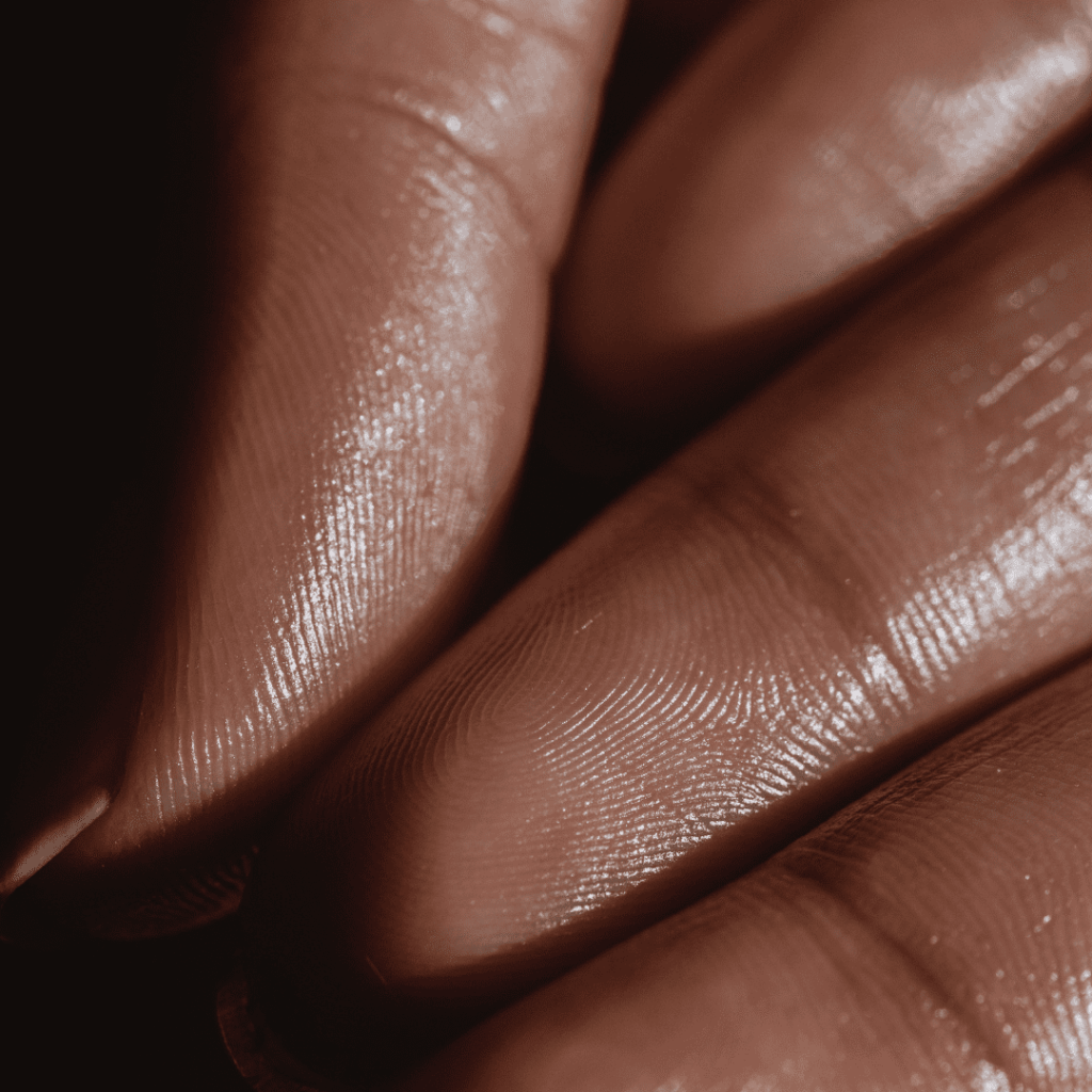 close up of fingers of a person's palm